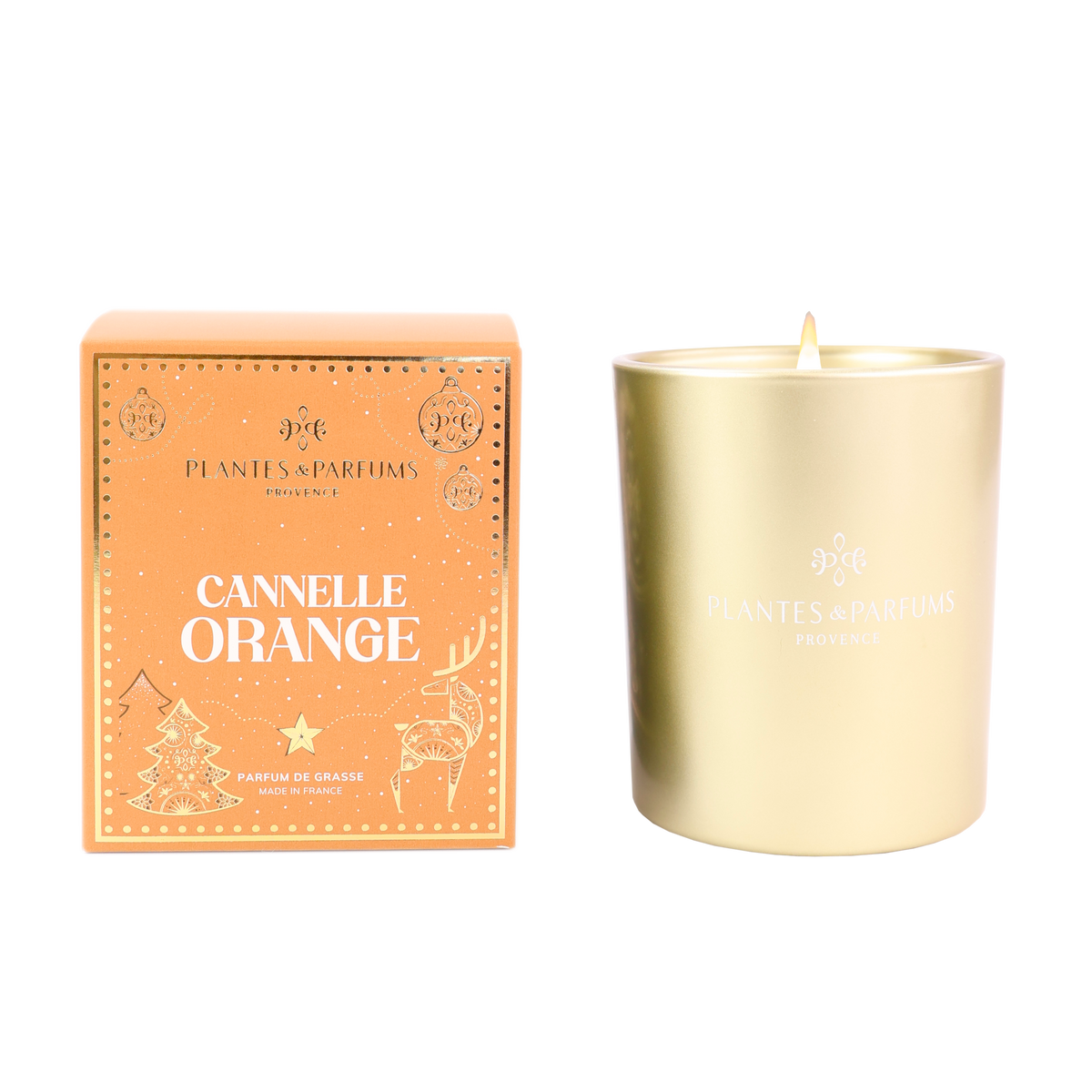 Bougie végétale parfumée Cannelle Orange 180g Plantes & Parfums de Provence