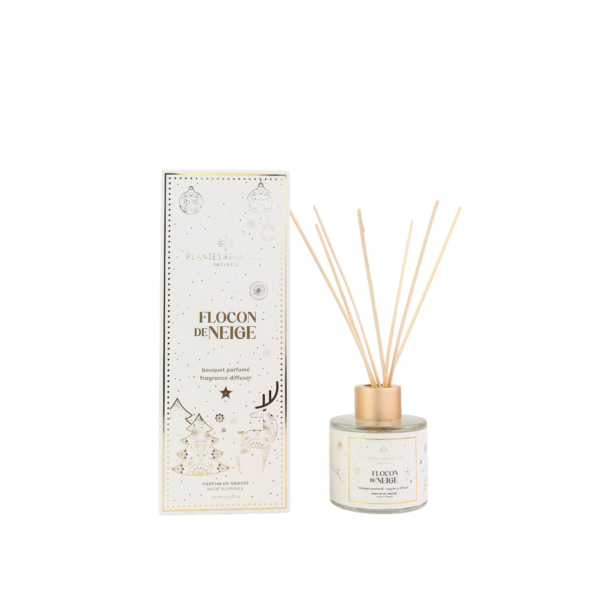 Bouquet parfumé Flocon de Neige 100ml avec bâtonnets diffuseurs