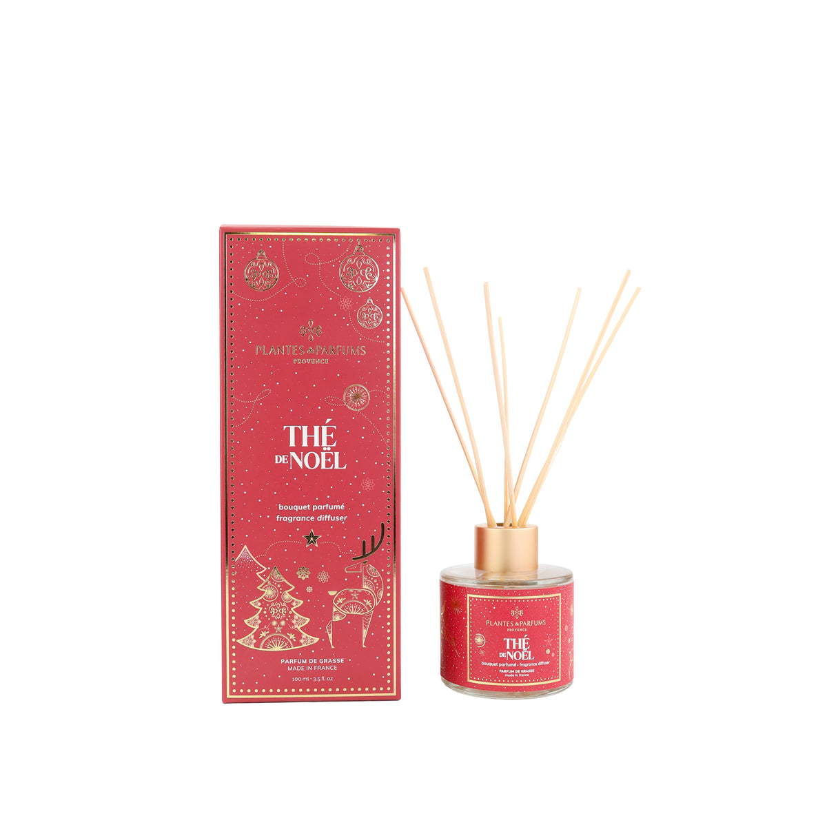 Bouquet parfumé Thé de Noël 100ml avec bâtonnets diffuseurs