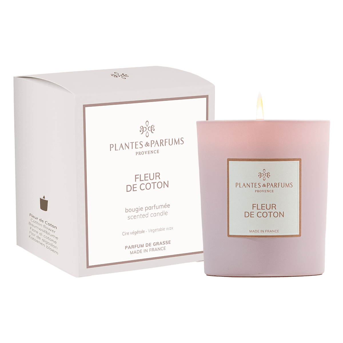 Bougie Végétale Fleur de Coton 180g avec étui