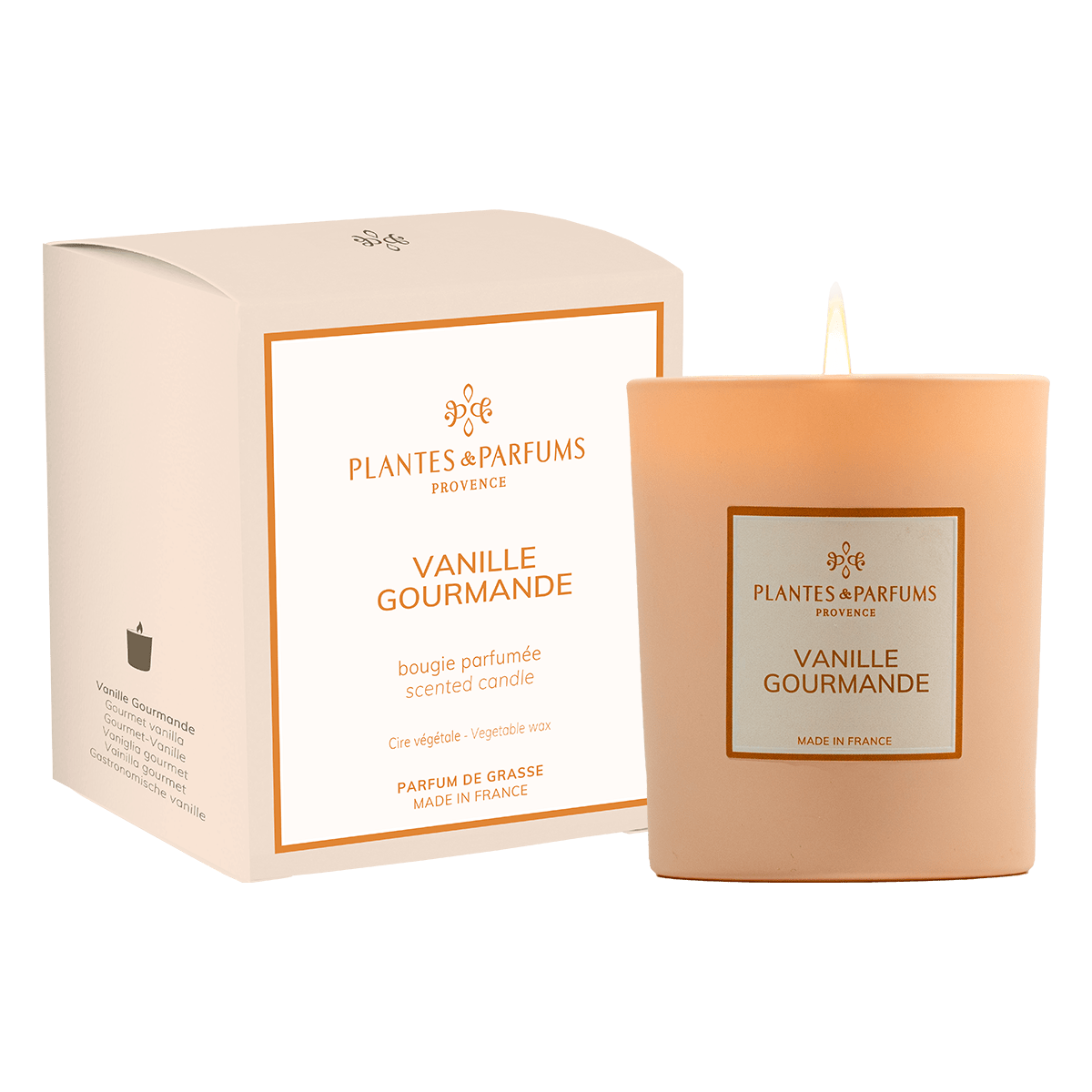 Bougie Parfumée Vanille Gourmande 180g avec étui