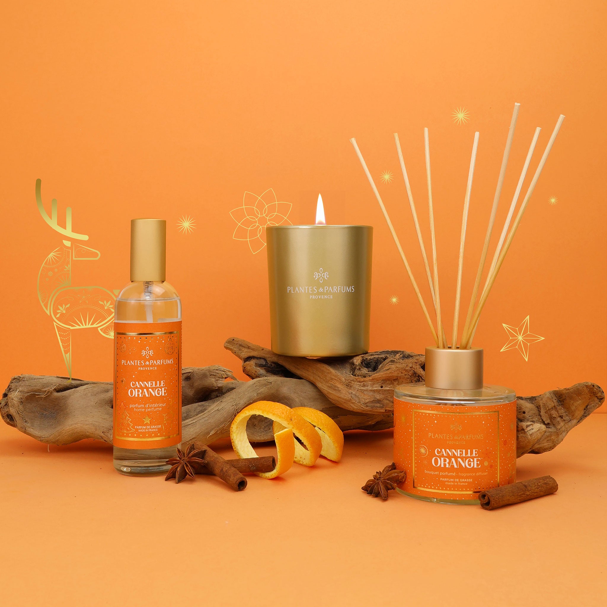 Bougie Végétale Parfumée 180g Cannelle Orange Noël