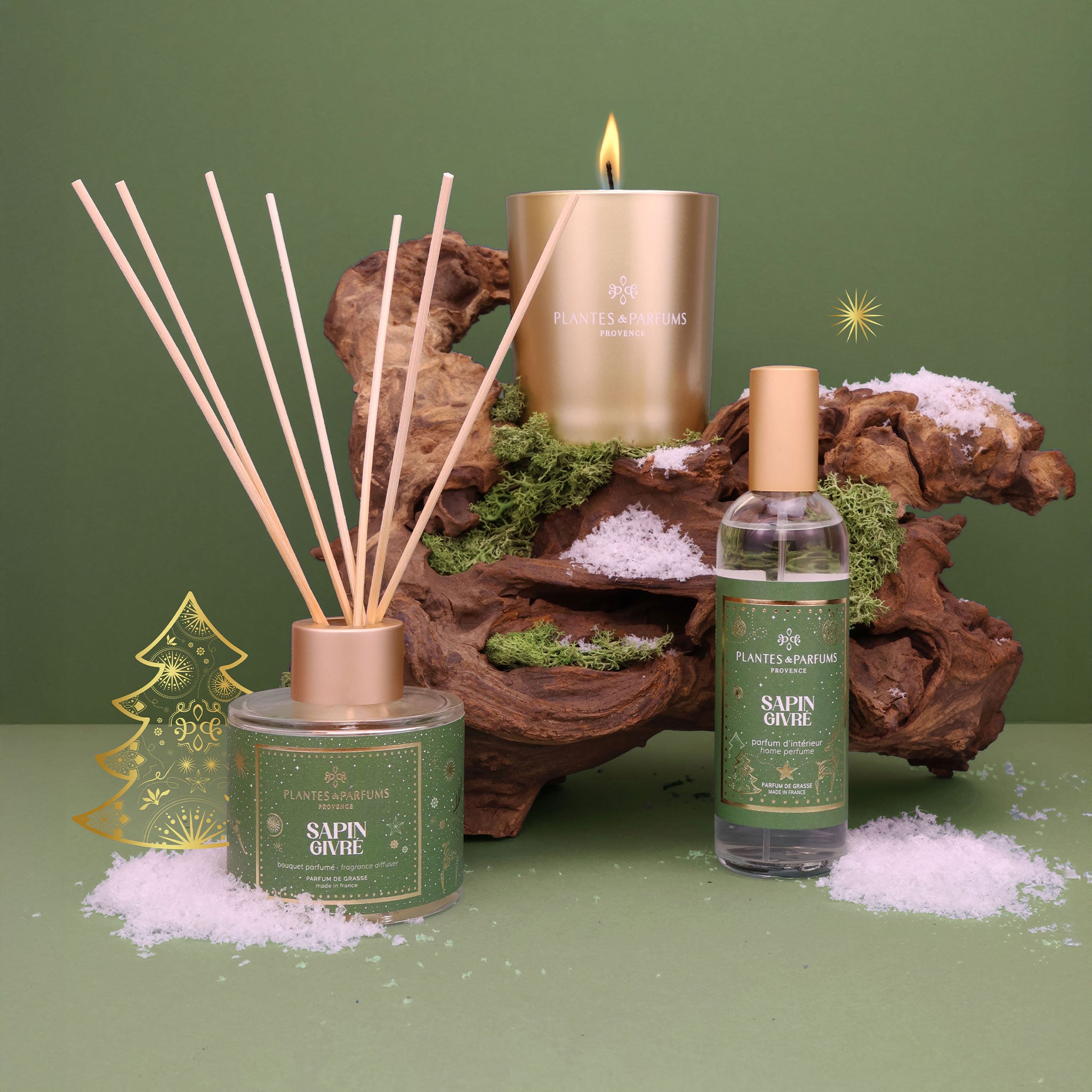 Bougie Végétale Parfumée 180g Sapin Givré