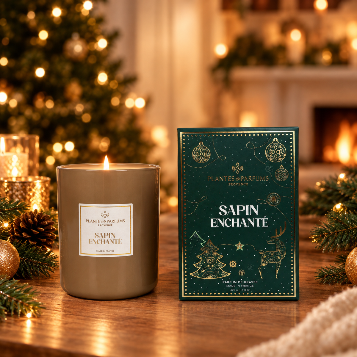 Bougie Végétale Parfumée 420g Sapin Enchanté