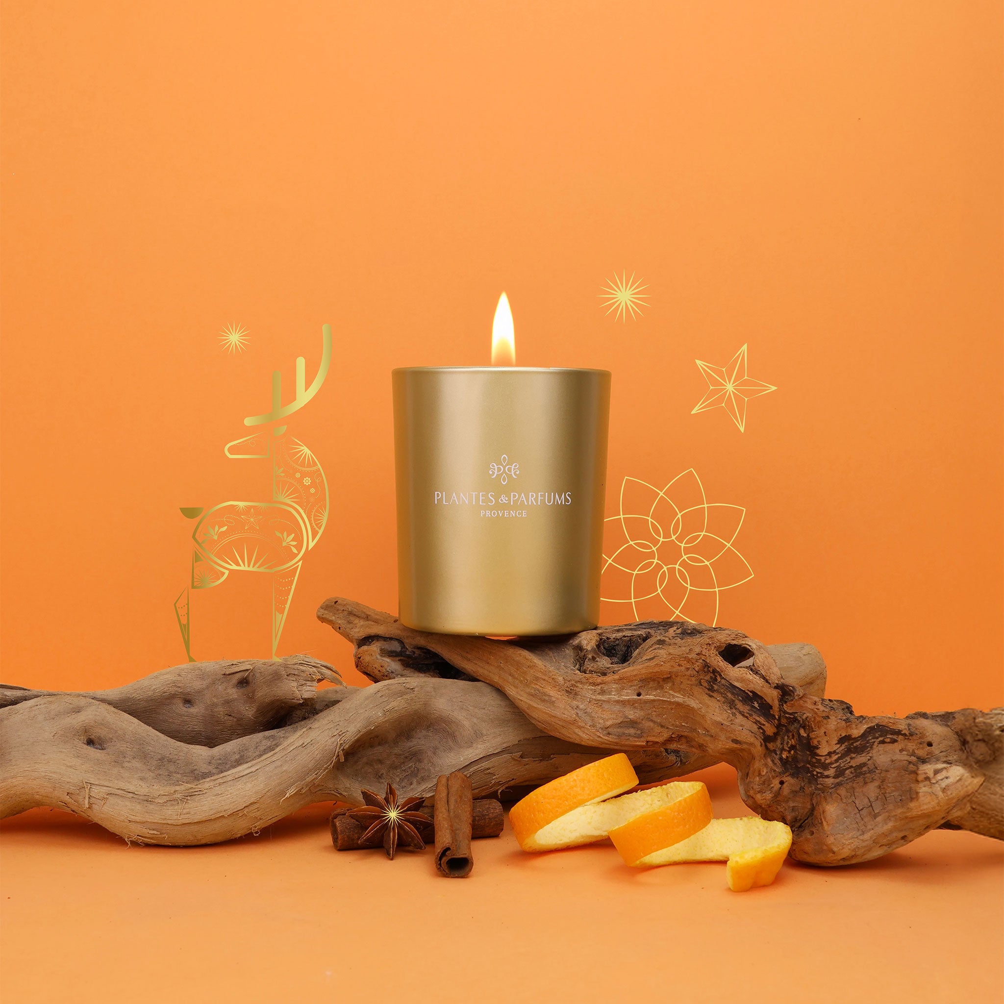 Bougie Végétale Parfumée 180g Cannelle Orange Noël