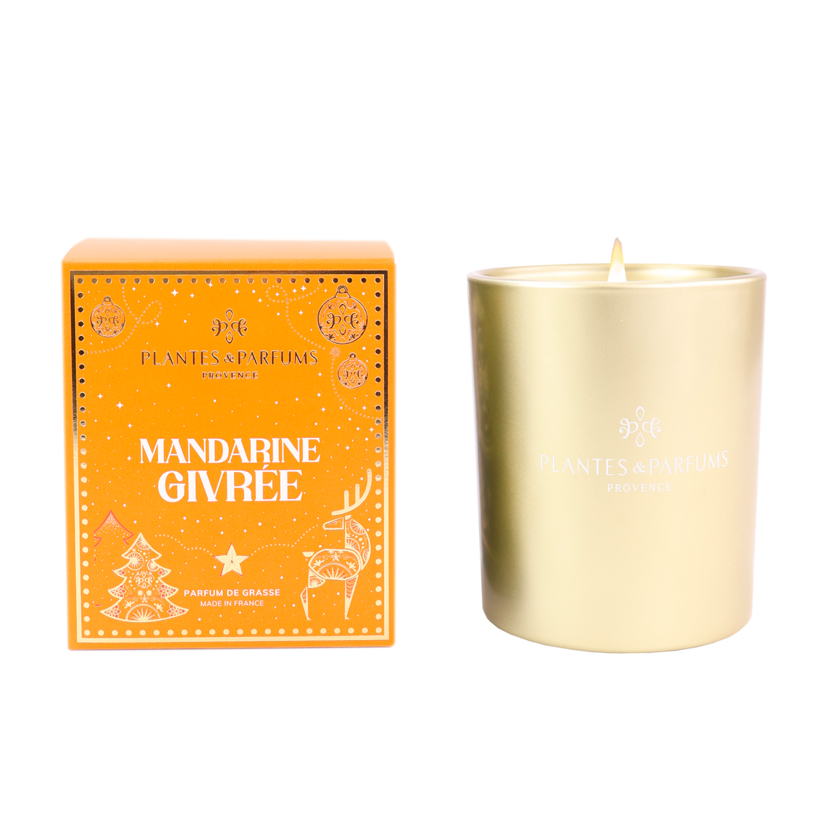 Bougie végétale parfumée Mandarine Givrée 180g Plantes & Parfums de Provence
