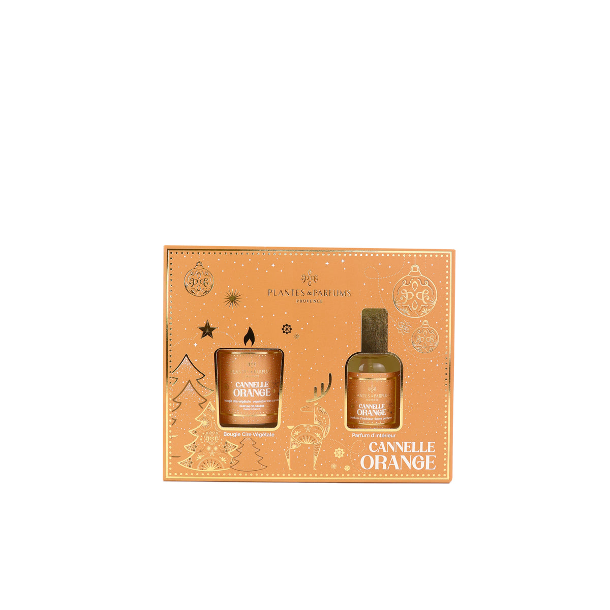 Coffret senteurs d’intérieur Cannelle Orange, bougie et parfum d’intérieur