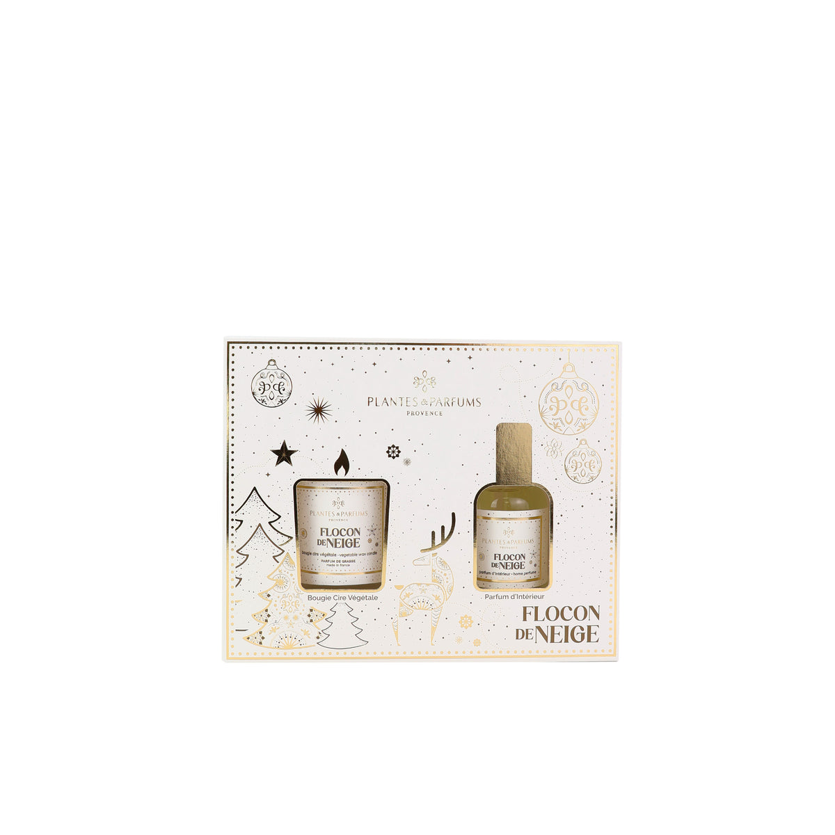 Coffret senteurs d’intérieur Flocon de Neige, bougie et parfum d’intérieur