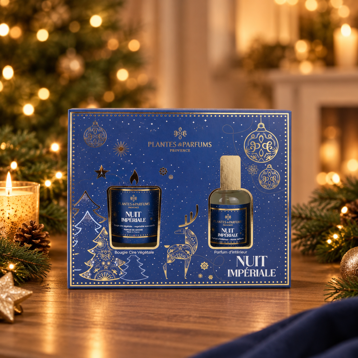 Coffret Senteurs d’Intérieur Nuit Impériale – Bougie 75g & Parfum d’Intérieur 50ml