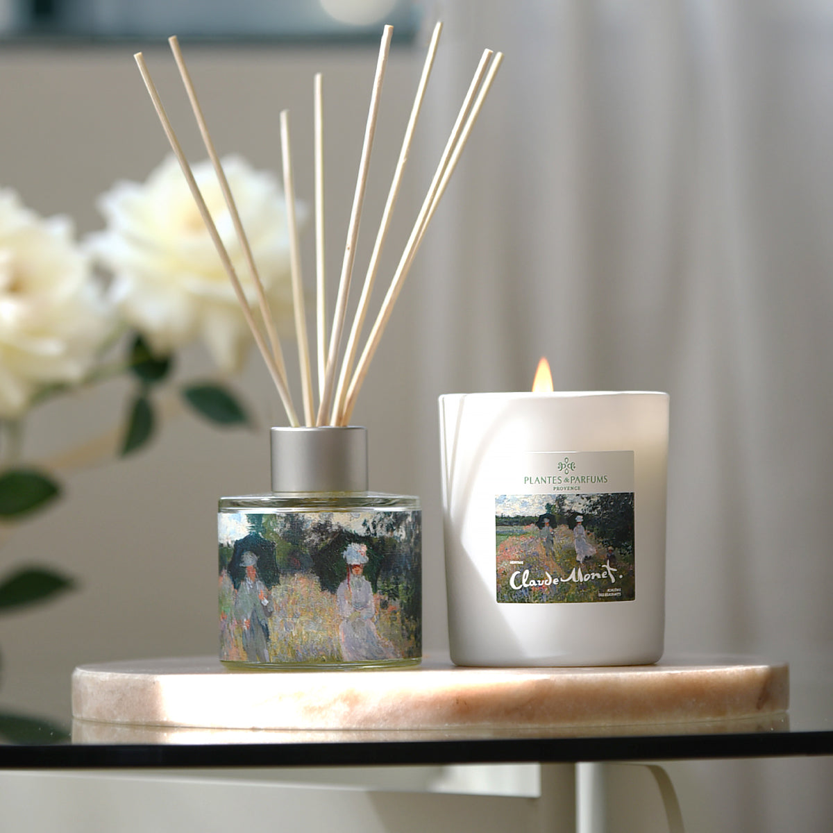 Bougie parfumée Verveine 180g – Collection Claude Monet