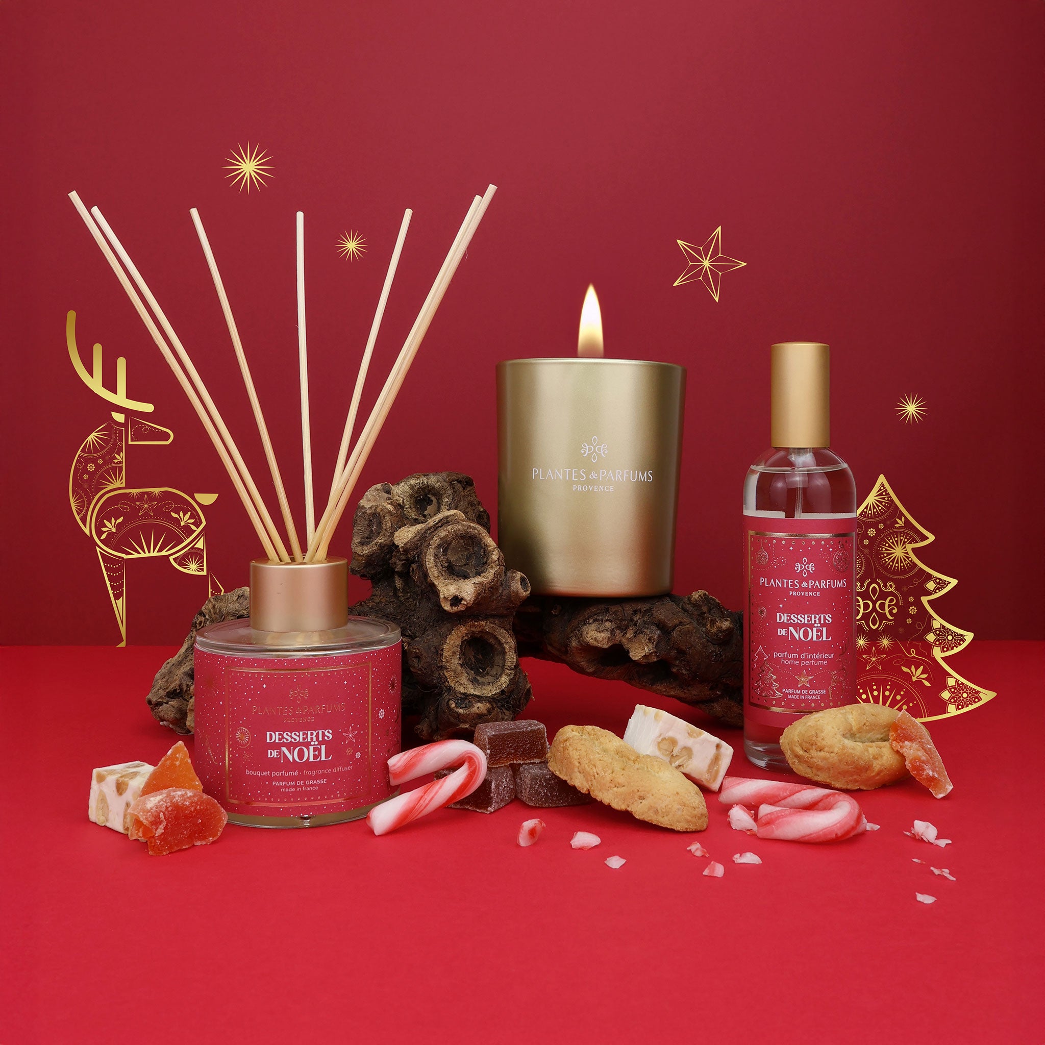 Bougie Végétale Parfumée 180g Desserts de Noël