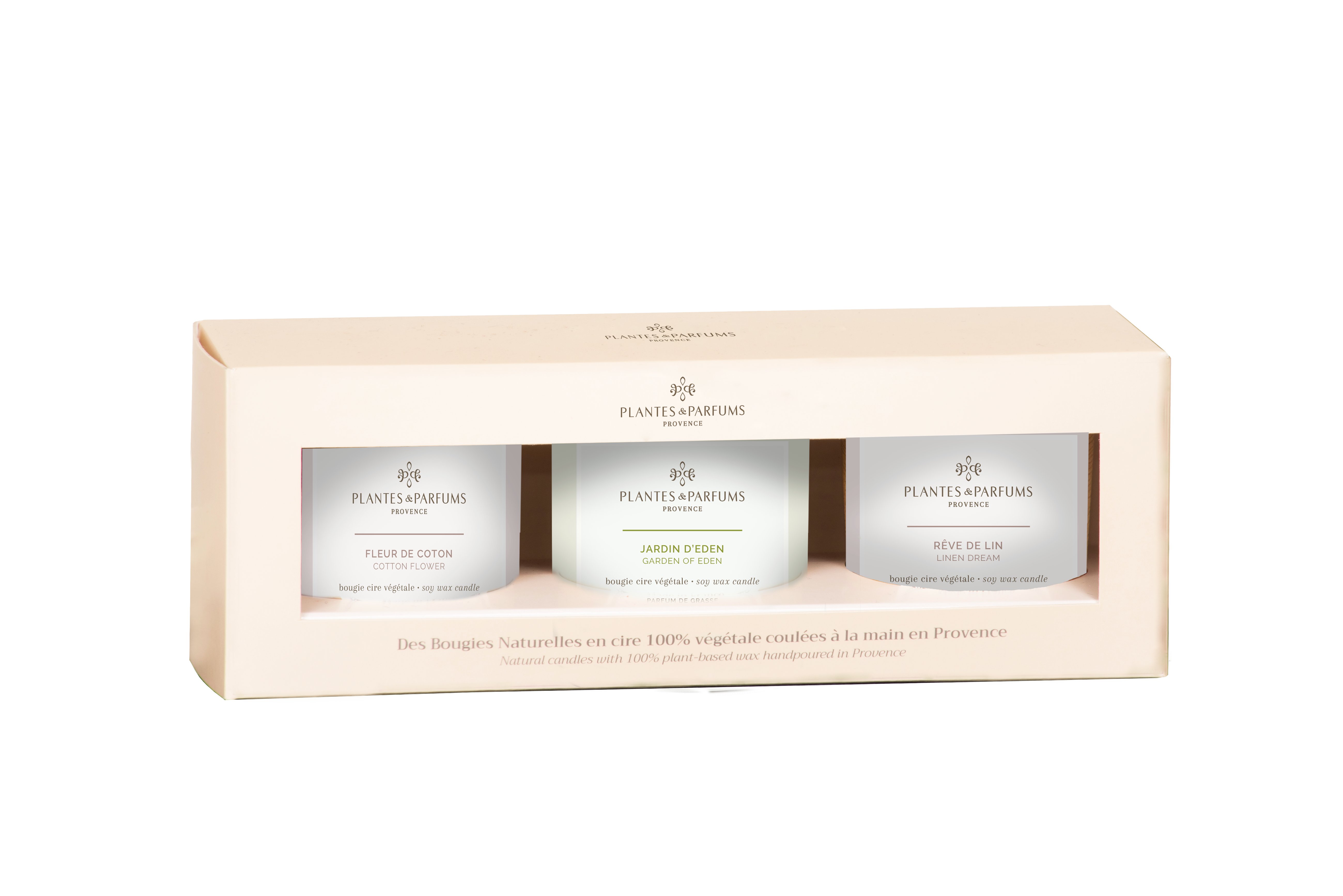 Coffret Douceur : Fleur de Coton, Jardin d'Eden, Rêve de Lin