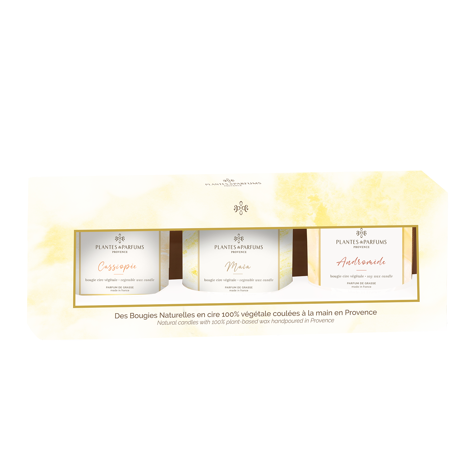 Coffret 3 Bougies 75g : Andromède, Cassiopée, Maïa