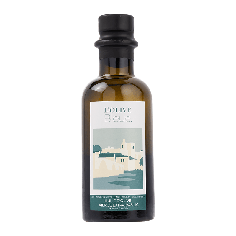 Préparation alimentaire à base d'Huile d'Olive Vierge Extra, Basilic 25cl