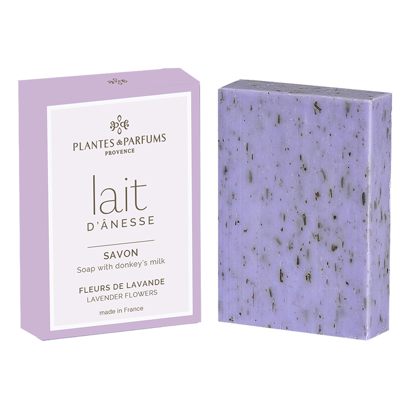 Savon au Lait d'Ânesse Exfoliant Fleurs de Lavande 100g